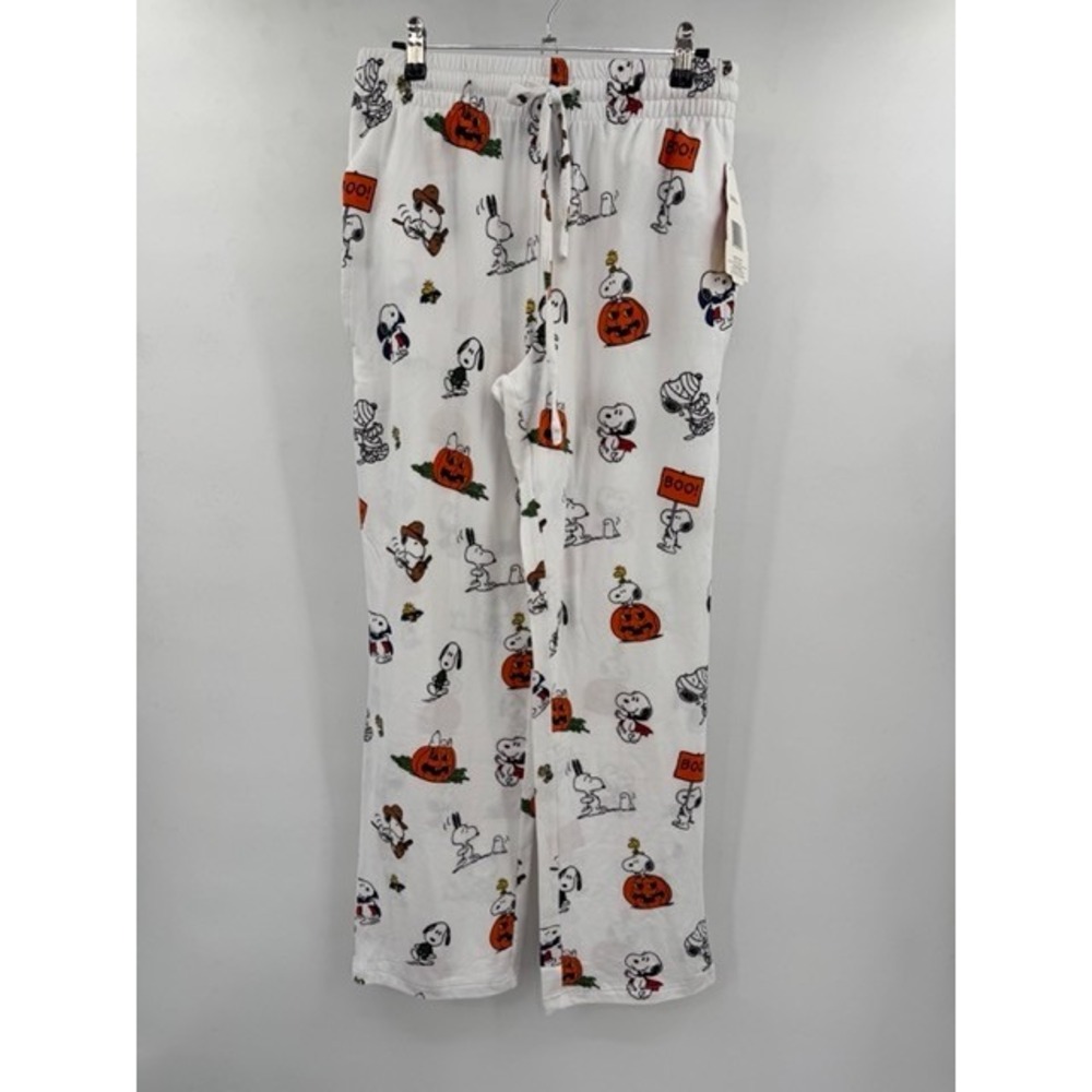 Peanuts NEW White Snoopy Halloween Lounge Pajama Pants White SMALL Berkshire